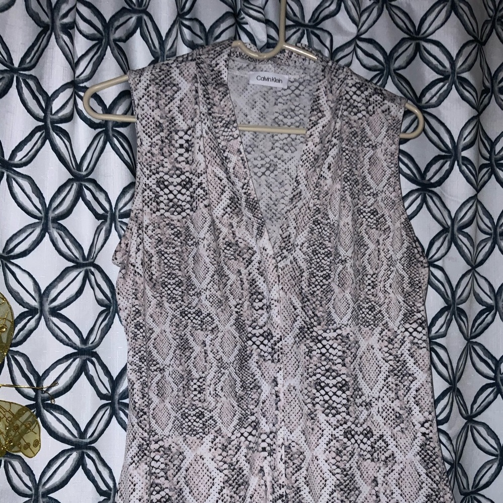 Calvin Klein Snakeskin Print Shell